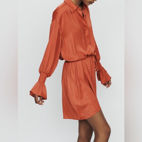 Maje REBANO Shirt dress with smocks Sz 1 (24)